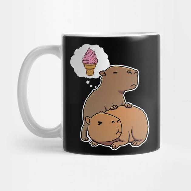 Capybara hungry for Strawberry Ice Cream Cone by capydays